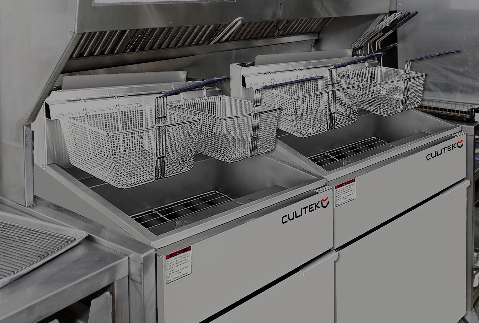 Deep fryer on commercial kitchen